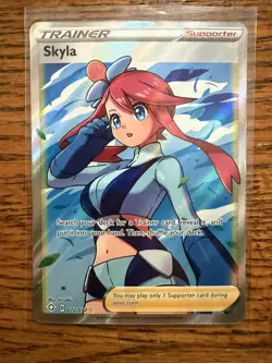 Pokemon TCG Skyla 72/72 Shining Fates Full Art Ultra Rare Trainer - Image 1