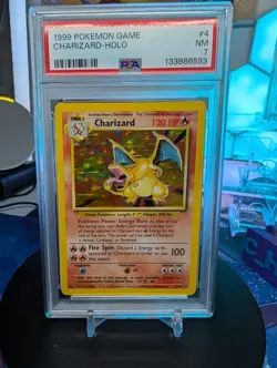 PSA 7 Pokemon Charizard 4/102 Unlimited Base Set Holo Rare TCG - Image 1