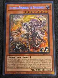 Yugioh! 1x Dogmatika Fleurdelis the Thunderbolt DOOD-EN026 Secret Rare 1st Ed NM - Image 1