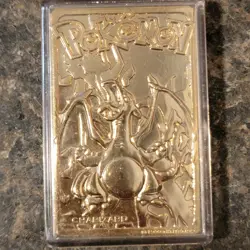 Pokemon Charizard 23k Gold-Plated Card 1999 Authentic Burger King Vintage - Image 1
