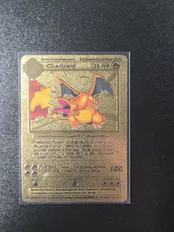 Pokemon Charizard Metal Gold Card 23K Collectible Trading Card - Image 1