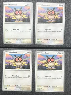 [4x Playset] Hoothoot (114/142) - SV07: Stellar Crown (SV07) - Pokemon Card TCG - Image 1
