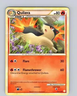 Pokemon TCG Quilava Heartgold Soulsilver 49/123 Regular Uncommon Card Played MP - Image 1