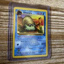 Pokemon Card Omanyte 52/62 Unlimited Fossil Common WOTC LP-NM - Image 1