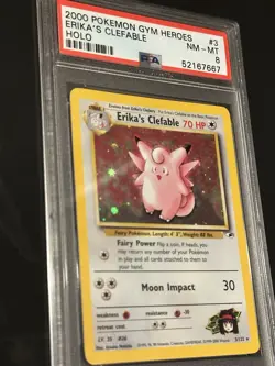 Pokemon TCG Erika's Clefable Gym Heroes Holo Rare Card 3/132 - Image 2