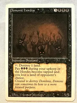 Demonic Hordes - Magic the Gathering MTG Revised - Near Mint - Free Shipping! - Image 1