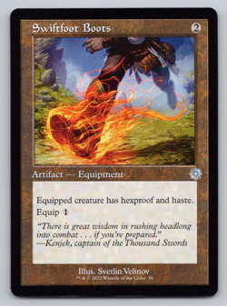 Swiftfoot Boots Retro Frame Artifact - Brother's War - MTG - Image 1