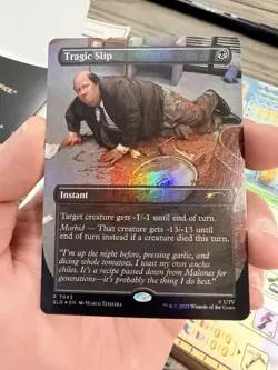 Tragic Slip (Borderless) Dwight's Destiny Secret Lair Foil Kevin The Office MTG - Image 1