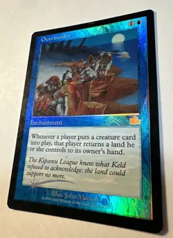 MTG Overburden FOIL Prophecy Rare Magic The Gathering Light Play LP - Image 2