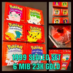 VTG SEALED 1999 POKEMON CARDS Burger King 23K Gold FULL lot Charizard SET x6 NEW - Image 1