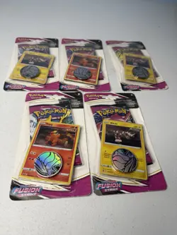5x Pokemon TCG: Fusion Strike Premium Checklane Blister Blitzle Tepig SEALED - Image 2