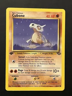 Pokemon Jungle Set 1st Edition Cubone 50/64 LP - Image 1