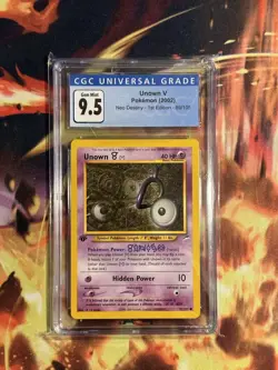 2002 Pokemon Unown V 1st Edition 89/105 CGC PSA 9 (Neo Destiny) - Image 1