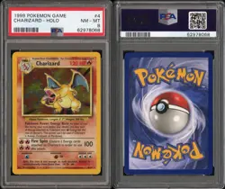 Pokemon 1999 Base Set Unlimited Charizard Holo Rare #4 PSA 8 NM English - Image 3