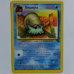 Pokemon Unlimited Fossil Omanyte Common (52/62) LP - Image 1