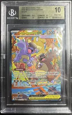 2025 POKEMON EN-MEGA EVOLUTION #182 MEGA KANGASKHAN EX (LOW POP) BGS Pristine 10 - Image 1