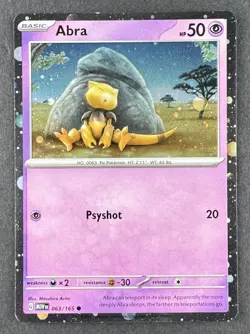 Abra Cosmos Holo 2023 Pokemon Scarlet & Violet: 151 MEW EN 063/165 - Image 1