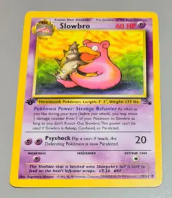 Slowbro # 43/62 1.Edition Uncommon Fossil 2000 Pokemon EN Gebraucht Vintage - Image 1