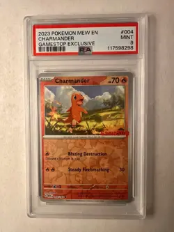 PSA 9 Pokemon 2023 Scarlet & Violet 151 Charmander GameStop Promo 004/165 *Mint* - Image 1