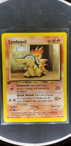 Pokemon TCG Cyndaquil Neo Genesis 57 Regular 1st Edition Common - Image 1