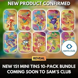 Pokemon TCG 151 Mini Tin Collection 10 Pack Factory Sealed - Image 1