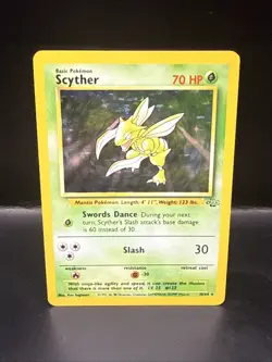 Pokemon Jungle Scyther Holo Rare Card 10/64 1999 Vintage Base Set WOTC D - Image 1