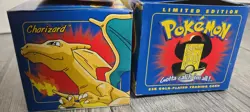 23K Gold Plated CHARIZARD Trading Card 1999 Burger King Pokemon Ball Blue Box - Image 2