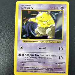 Shadowless Drowzee 49/102 Regular Non-Holo Base Set Pokemon Card LP - Image 1