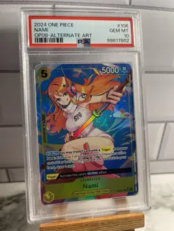 PSA 10 Nami OP08-106 SR ONE PIECE Card Alt Art Two Legends English - Image 1