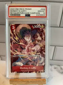 PSA 10 One Piece English Card - Monkey D Luffy P-006 - Image 1