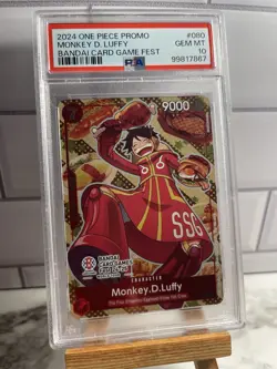 One Piece Monkey D. Luffy Promo Bandai Card Game Fest #080 PSA 10 GEM MINT - Image 1