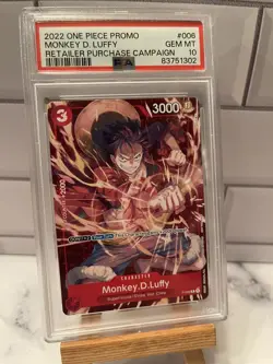 PSA 10 One Piece English Card - Monkey D Luffy P-006 - Image 1