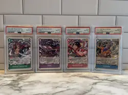 Set Of 4 Tournament Pack vol. 5 English ONE PIECE Card Game - PSA 10 GEM MT - Image 1