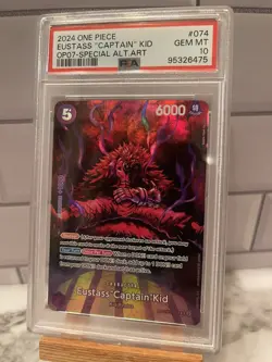 One Piece Card Game Eustass "Captain" Kid (OP07) OP05-074 Alt Art SP - PSA 10 - Image 1