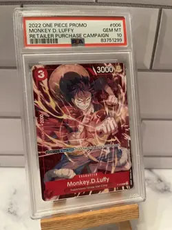 PSA 10 One Piece English Card - Monkey D Luffy P-006 - Image 1