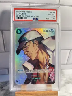 One Piece Card Game Sakazuki Alt Art OP02-099 SR ENG SP - PSA 10 - Image 1
