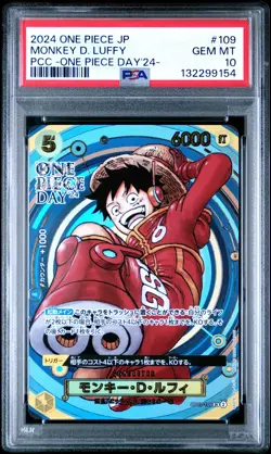 2024 ONE PIECE JPN PREM CARD COLL -ONE PIECE DAY'24- #109 MONKEY D. LUFFY PSA 10 - Image 1