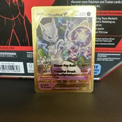 Mewtwo V Ultra Rare Gold Foil Fan Art Display Card 030/078 NM/M - Image 1