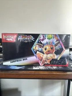 Pokemon Scarlet Violet Prismatic Evolutions Sealed Surprise Box, 4 Booster Packs - Image 1