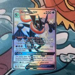 Pokemon TCG Greninja GX Hidden Fates SV56/SV94 Shiny Holo Rare Full Art NM - Image 1
