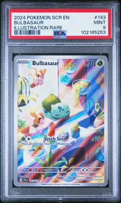 2024 POKEMON SCR EN-STELLAR CROWN ILLUSTRATION RARE #143 BULBASAUR PSA 9 - Image 1
