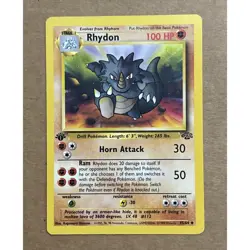 Pokemon TCG : 1st Edition Rhydon - Jungle 45/64 -Uncommon - Pokemon TCG WoTC LP - Image 1