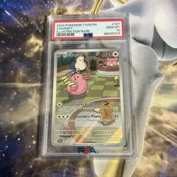 Chansey #187 2024 Pokemon Twm En-Twilight Masquerade PSA 10 Illustration Rare - Image 1