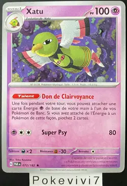 Carte Pokemon XATU 072/182 RARE (NON HOLO) EV4 Ecarlate et Violet PAR FR NEUF - Image 1