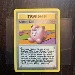Pokemon TCG Clefairy Doll trainer card 70/102 Rare WOTC Base Set Original 1999 - Image 1
