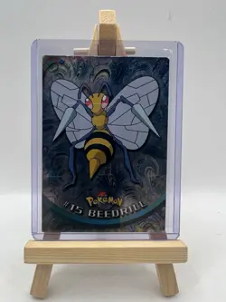 Beedrill #15 Topps TV Animation Edition Blue Label Holo Pokemon Card - LP/MP - Image 1