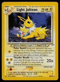 Light Jolteon - 48/105 - Pokemon Card Neo Destiny Uncommon - LP - Image 1