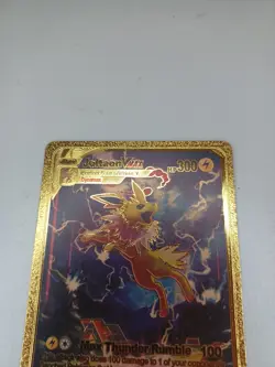 Joltaon Vmax Gold Metal Fan Art Textured Collector Pokemon Card SWSH264 HP300 - Image 3