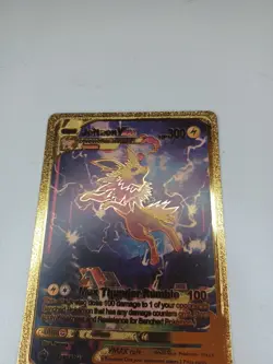 Joltaon Vmax Gold Metal Fan Art Textured Collector Pokemon Card SWSH264 HP300 - Image 4