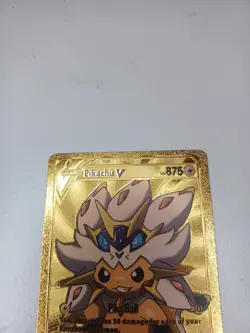 pikachu v 091/080 gold metal fan art card - Image 2